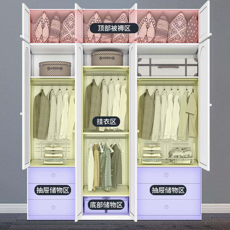 600LKF深制衣家用卧衣室组钢合橱收纳柜小户型阳柜台客厅多层储物