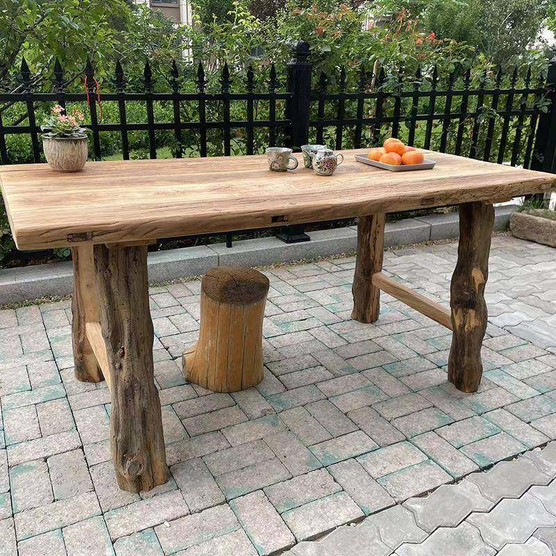 老榆木茶桌木腿书桌实木木门板复古板吧台原木桌风KIQ化餐桌长榆,商业/办公家具,茶台/茶桌,淘宝优惠券,粉丝福利购,淘宝优惠卷