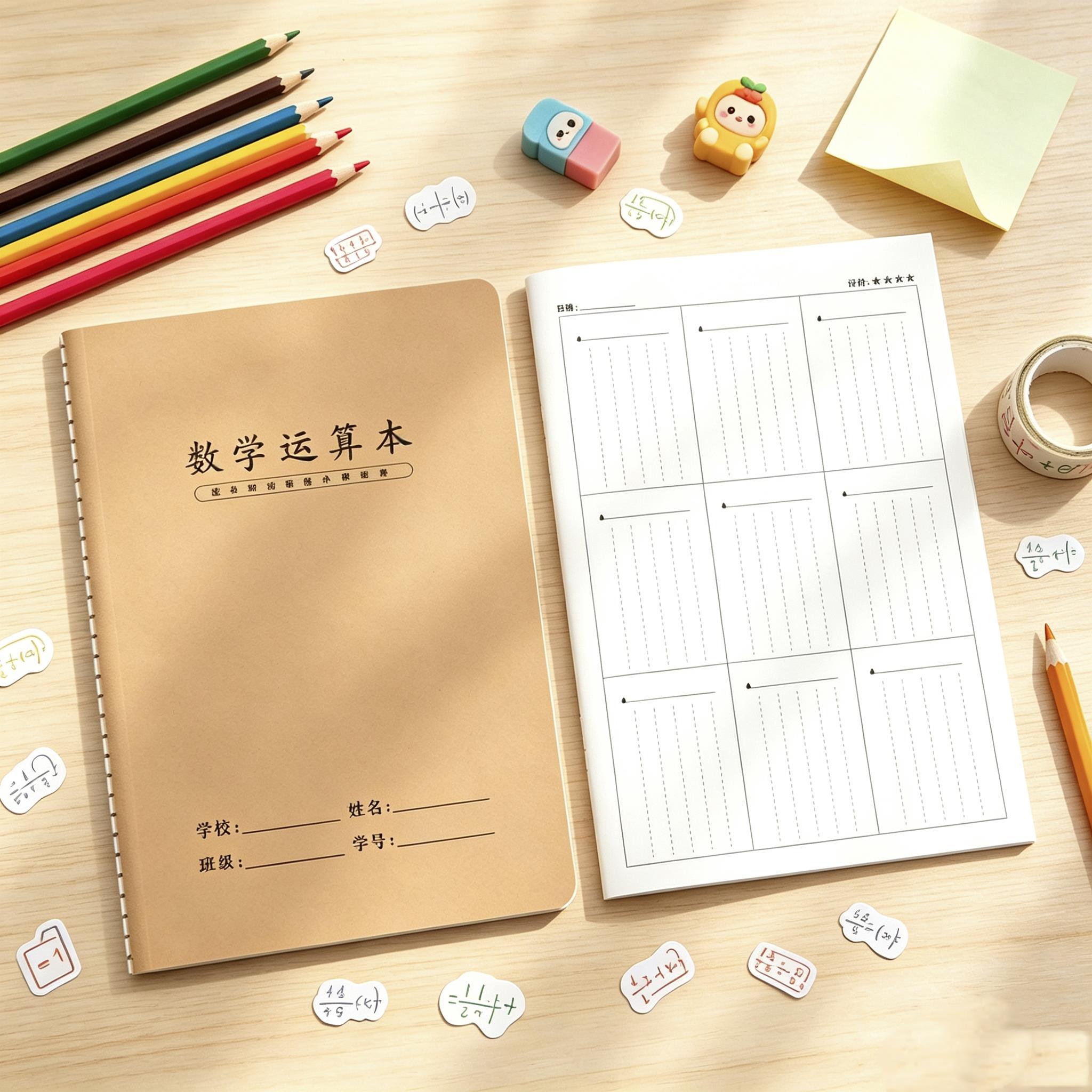 【老师推荐】小学生数学运算对齐纸竖式计算演算纸草稿本活页练习