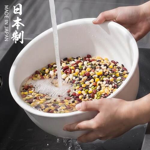 日本进口淘米洗米筛淘米盆细孔不漏米厨房家用盆洗菜盆沥水篮
