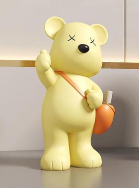 创意网红极熊点小赞收FHX纳摆件电柜视茶几书房玄关隔断家居装饰