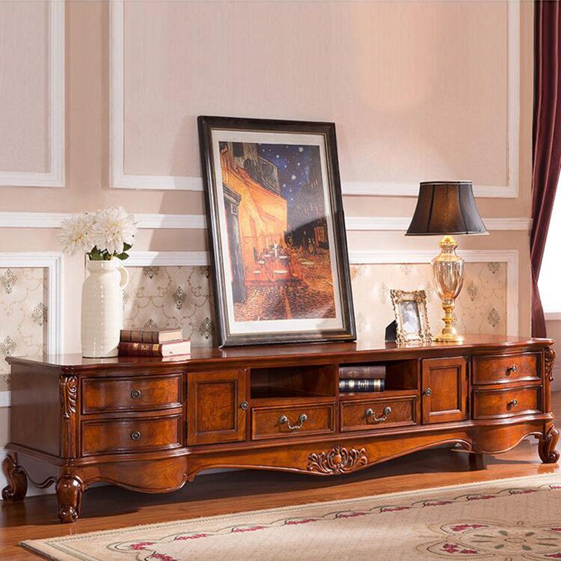 美式电视柜型实木茶全几LS66101组合小户客具厅复古欧式家用家地