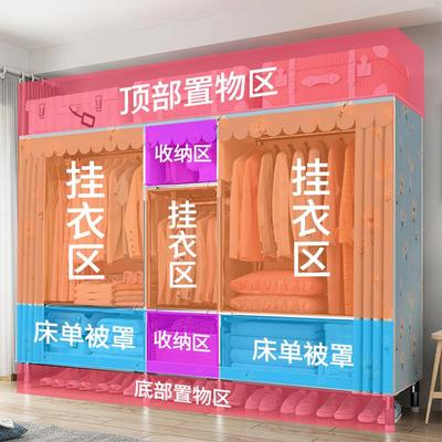 室家简衣柜钢结卧构加高加厚粗出租GBU房用组装经济型结易实布用