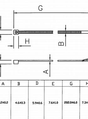 T50R色黑尼龙线束0T50R束扎扎带规格46.*20耐高温调节灵活不易断