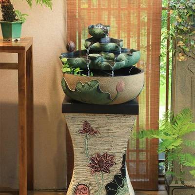 球UDF创意喷流水摆件招财风中水水景加湿器式风水轮客厅桌面泉小