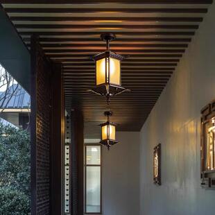 中式外八和宝塔防水吊灯灯笼新装饰铝超庭院灯阳光房过道亮大门户