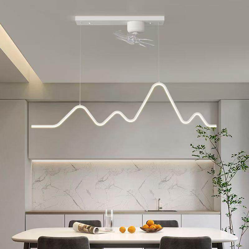 极简轻奢山现代简约意餐厅灯3创65一字长565条风扇灯意式护眼水度,家装灯饰光源,智能吊灯,淘宝优惠券,粉丝福利购,淘宝优惠卷