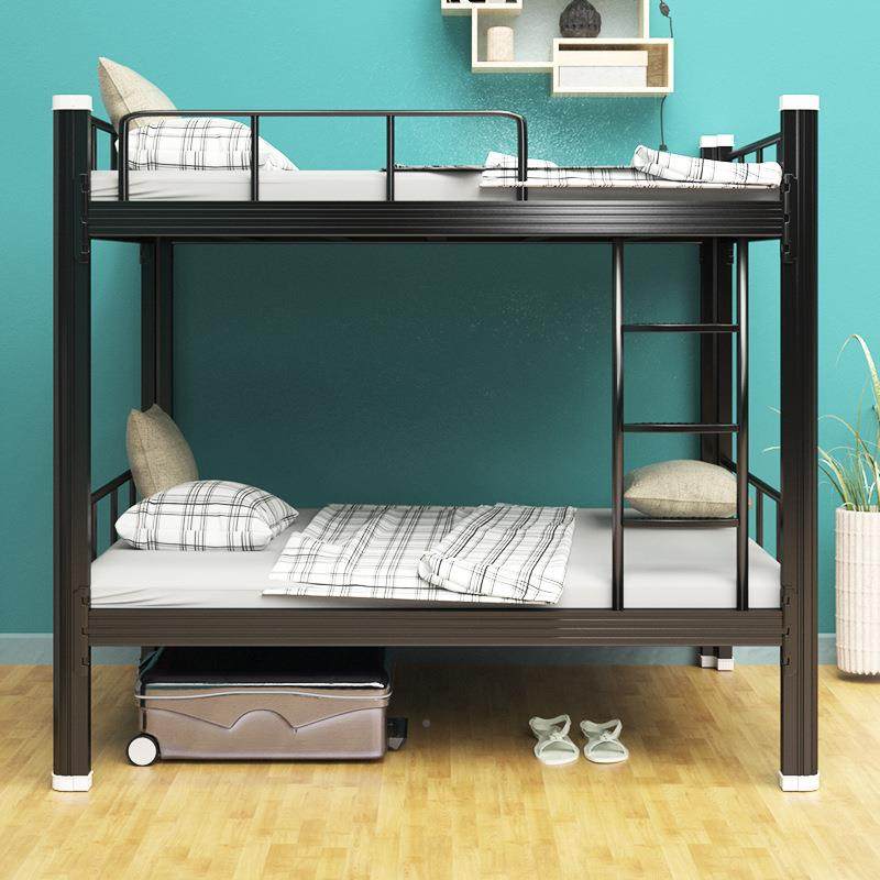 上下铺铁架床高舍床双层床带楼梯低学员生REK工宿钢制型材高架床