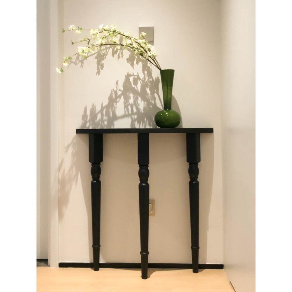 法式轻奢实玄木关桌半圆入户走廊table800展示台家用客厅窄墙桌子