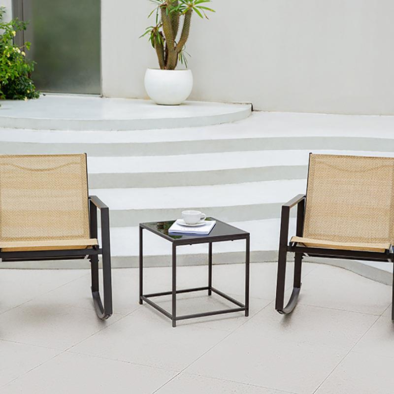 台摇椅三件合家套露天户外桌椅庭院阳休闲桌椅组花见描述园具