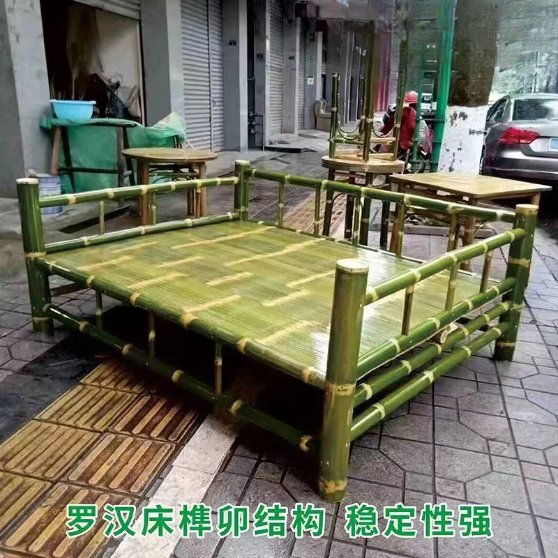 加厚耐用复古竹编八仙桌椅