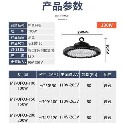 热销led灯工FZN矿工厂仓库工业灯照碟明吊灯罩厂o房车间uf飞灯