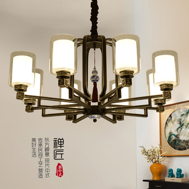 现代新中式吊灯客厅灯具套餐古典大气书房卧室中国风仿古餐厅吊灯