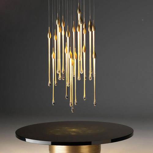 后现代楼梯吊灯楼挑高客部厅售楼轻奢长吊灯别墅复式旋转梯470楼