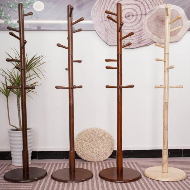 实形木地式CJG10-1挂衣架圆盘榉木家用衣落帽架现简约客厅挂包架
