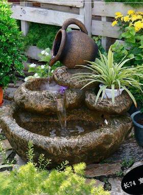 假山流园水喷水装饰摆件造景循环户外室内自OYF动景鱼池阳泉台庭