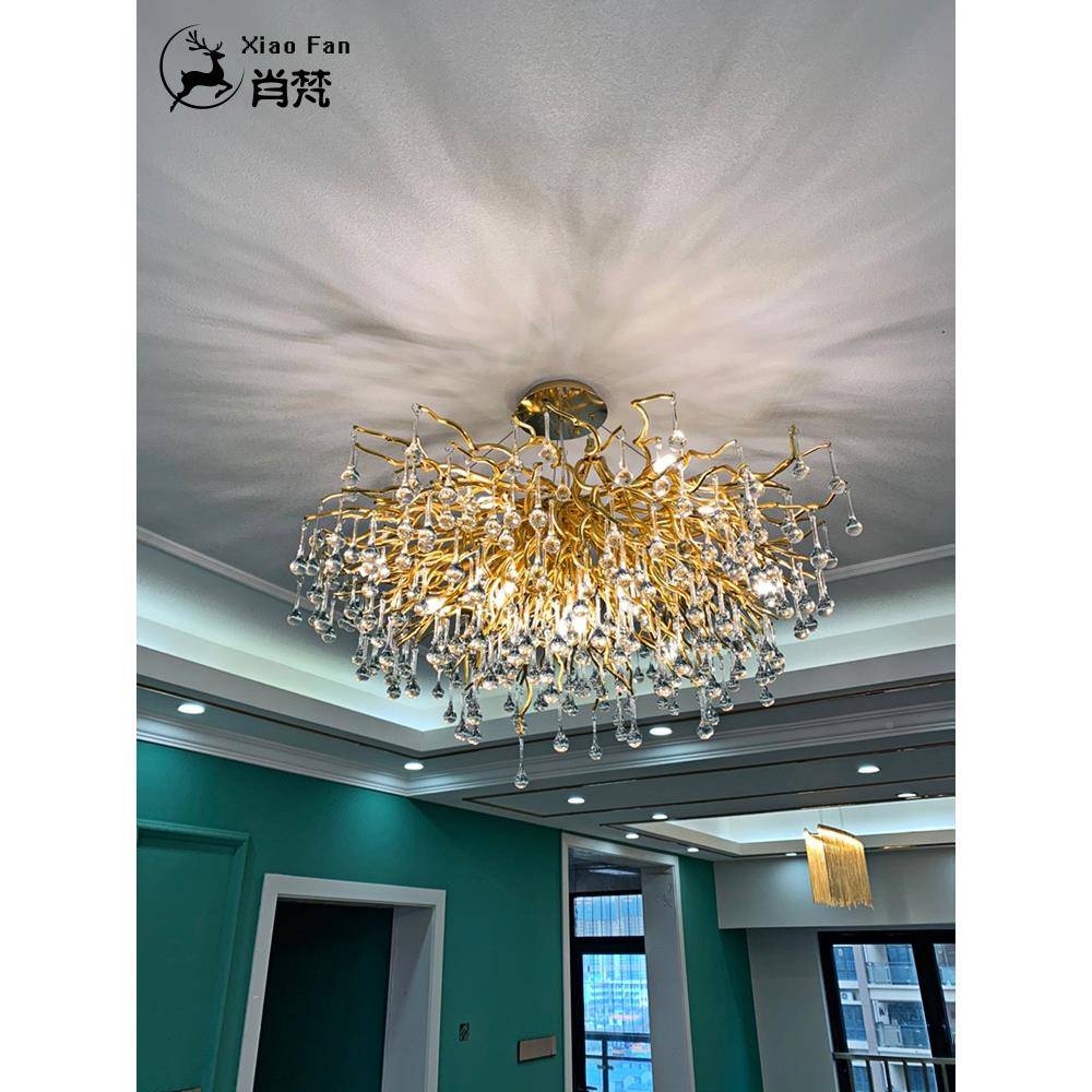 奢别XF001-SZ墅中空客厅餐厅水晶吊灯个轻高性创意档大复气式楼梯