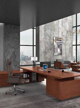 新中式胡桃木老板桌办公室大裁班台总桌经大主管理桌气办BGZ-150