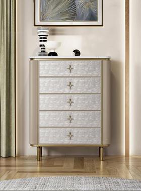 7K意式轻奢五斗柜卧室实木物收纳储柜现代简屉约客KDP贝厅壳抽柜