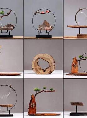 奇石木摆放客件托盘底座实底坐架子木头厅中式创意根雕工艺品1002