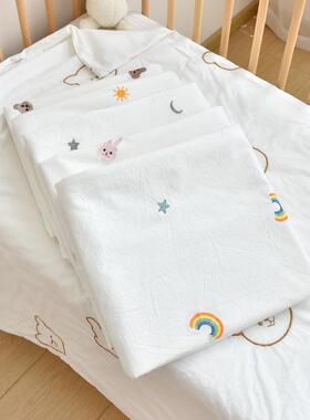 幼儿纯婴棉被套宝水TMP洗棉刺卡通被套幼儿园午休被套绣成人被宝