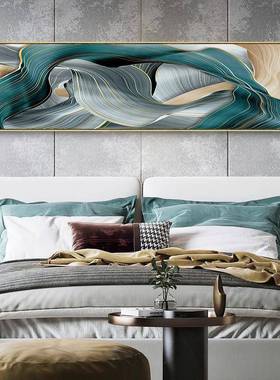 现繁星绿QX202103野代奢格卧室装饰画绿色抽象油轻画风墙画床头客