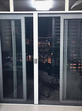 隐形折叠厚纱ZJZ门加铝纱窗推拉伸缩防蚊虫帘沙门风琴式入户式门