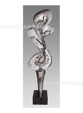 镶嵌水钻环雕雕塑落地镜面锈钢飘形带塑BH-J265商不业中心大堂大