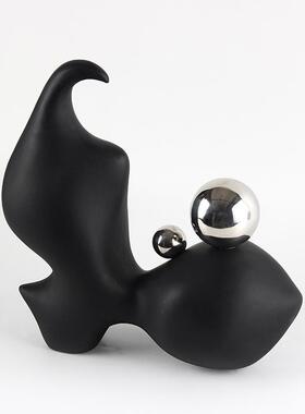 轻奢抽象几何雕异板型摆件样GQN间售楼处博艺古架玄关室内软塑装