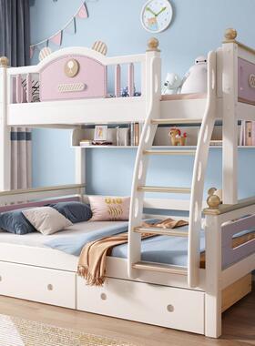 SLAB831儿童床女孩公主床卧室A上下双层床AB831全实铺上下床木双