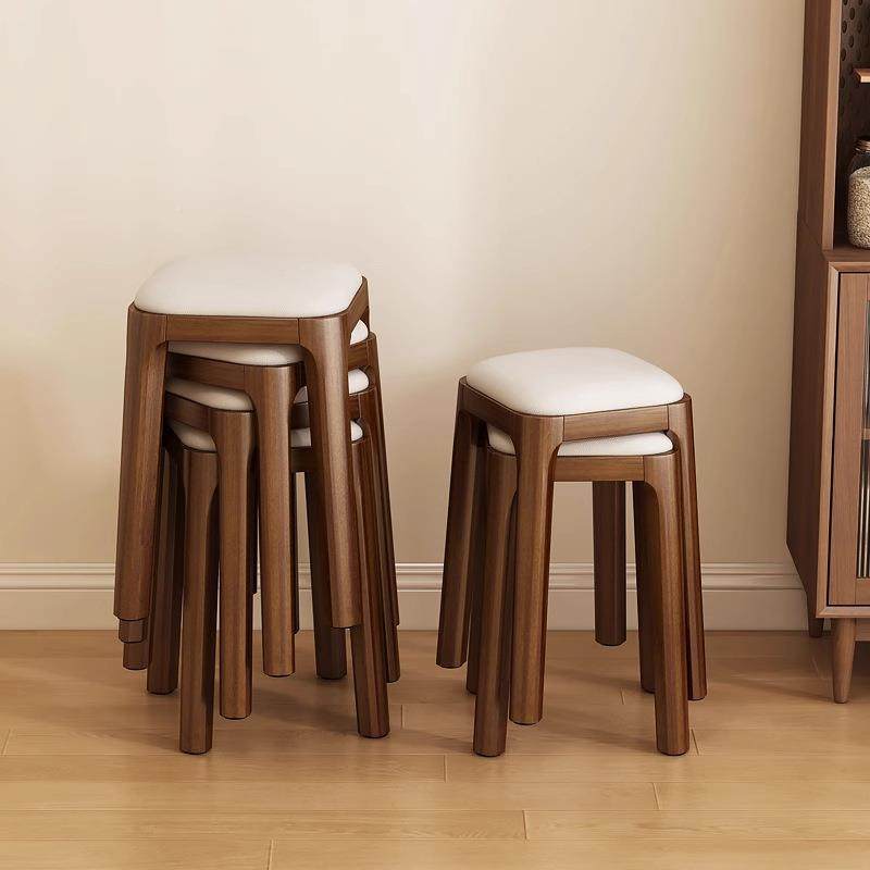 VOY实木凳子家用可叠放软包凳客厅椅木头矮凳简约板现方代小凳餐,电子元器件市场,其它元器件,淘宝优惠券,粉丝福利购,淘宝优惠卷