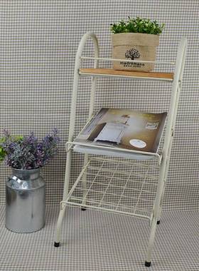 艺质书架铁三架铁艺木书架zNSR-81akka复古浴室置层物架