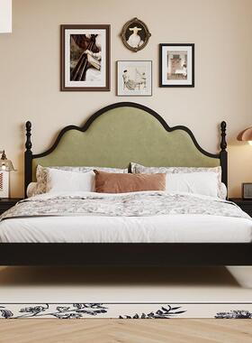 中古实木床简约卧软包主高端储物1婚床复古人双.5米中古风法OGE式