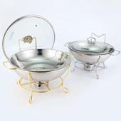 新品 WZ侧钩不上架店酒餐食物加热保温钩容器金色不锈钢侧厅挂酒精