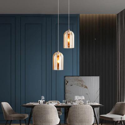 简灯约玻璃餐吊灯厅台透亮吊线灯浪LMD5102餐漫装饰氛围玄关小吧