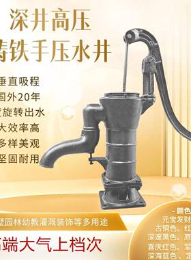 怀旧大100型铸铁摇水机动号摇水泵水井压井DBD头压手井井头摇水井