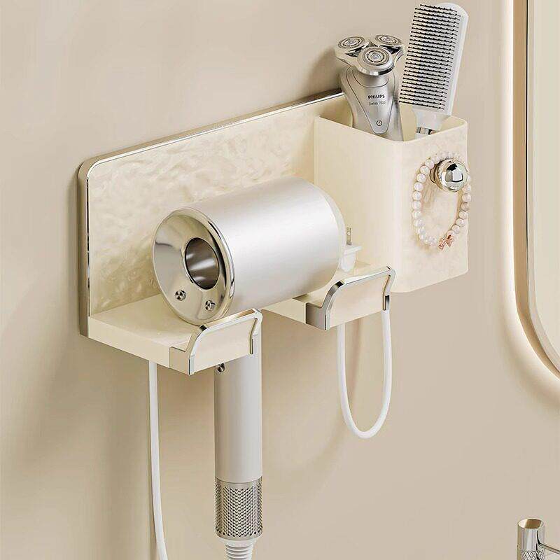 吹风机置物架壁挂免打孔卫生间浴室多功能电吹风挂架高颜值风筒架