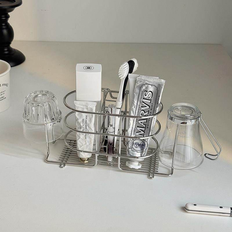 不锈钢电动牙刷架免打孔壁挂式浴室化妆品置物架漱口杯牙膏牙杯架