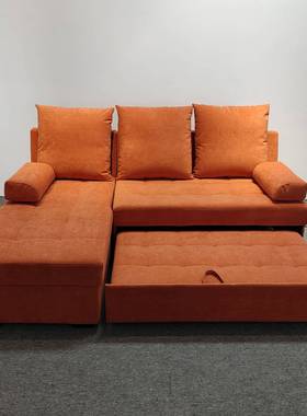 简动约客厅小户型两用沙型组合沙发床可BPL移扶手转角现代布艺发