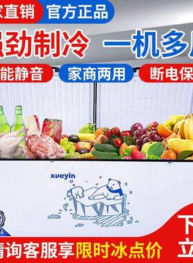 雪音冰柜冻商用大容量单温冷藏冷冻铜管卧式双保速家用86843超市