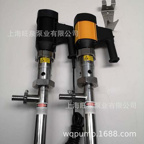 旺泉HD-E40X2-VV+SS316L-1000H25式0-VT螺杆抽脂液泵、手提树油桶