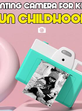 新款复机古趣粉色味打印相无墨照热敏打打印可拍照可印复古相机