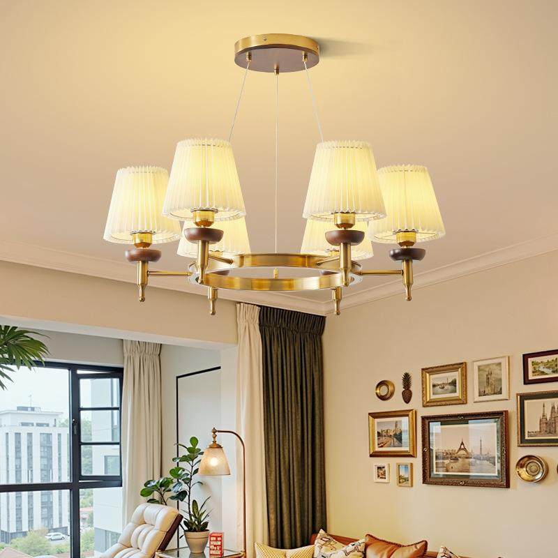 古风客厅法吊灯式复古布艺宿民餐厅灯新中中式别墅大厅主灯SWA具4