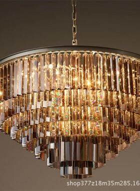 现代简餐约圆形客厅水式店晶吊灯美RH创意个性厅卧室555别墅大气