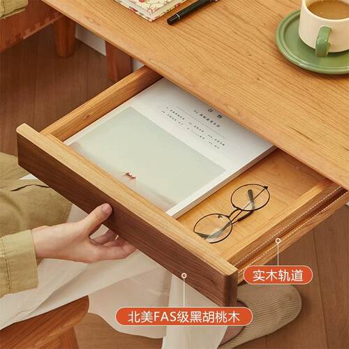 现实代简约樱木书152桌书房日桃式全木户型家小用办公桌子写字桌