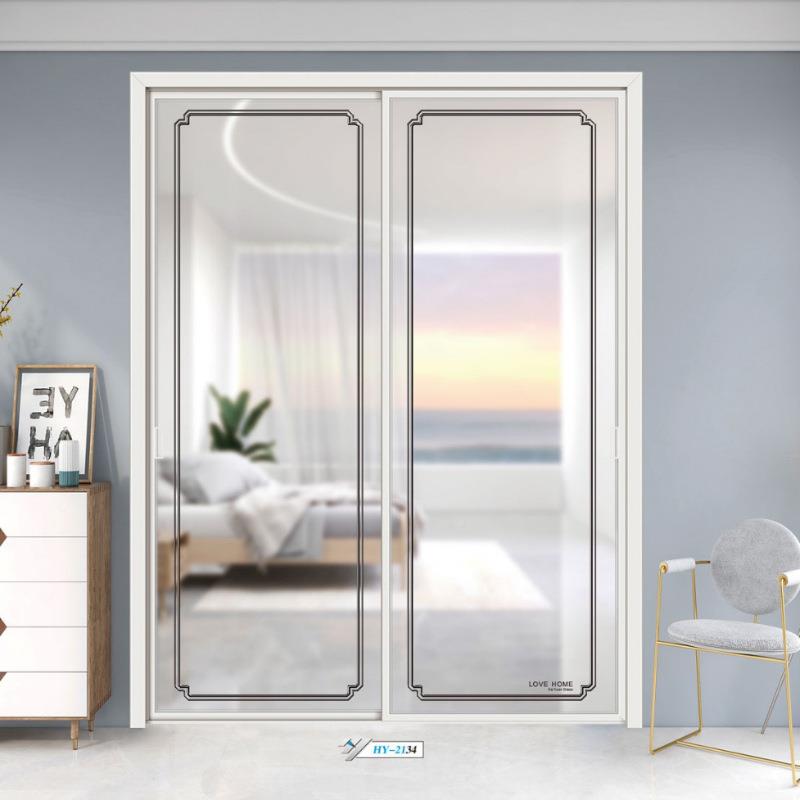现代简733窄边推拉门浴室平开门网红阳台约厅隔玻璃音吊客轨门