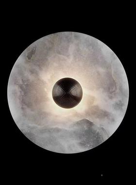 设计e师款西班牙云石壁灯酒店客卧室床头现代简约圆形l户dSRG室内