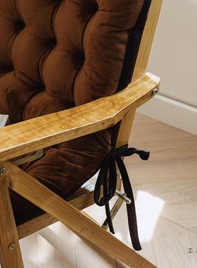 加绒加棉厚躺椅坐摇垫靠垫一体椅垫秋冬季保暖折叠椅F5M8H8TH子懒