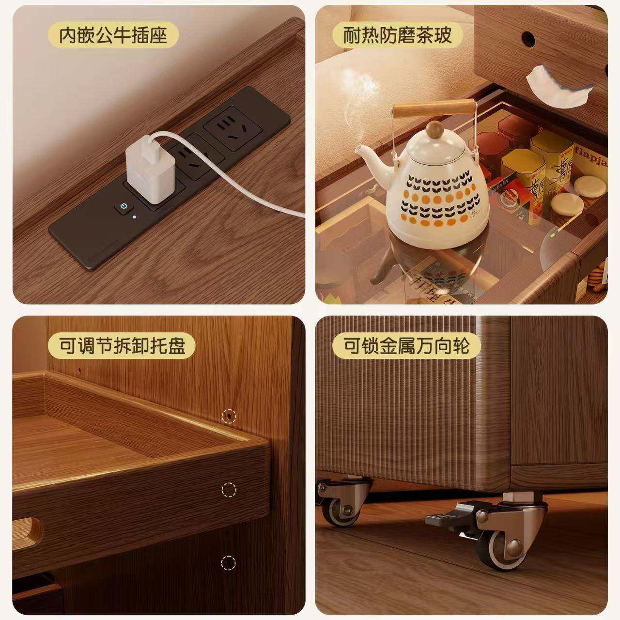 木制机器人沙无品牌/发柜侧柜意客厅可移动边几边柜茶物几柜创置