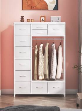 大容收纳WTU高柜11个U皮白色布抽屉卧室梳妆台挂带架斗柜量P卧室